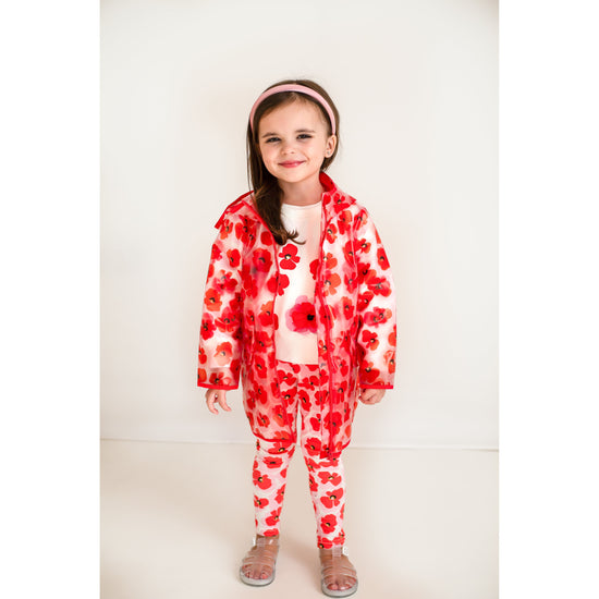 Load image into Gallery viewer, Catamini Red Poppy raincoat for girls 
