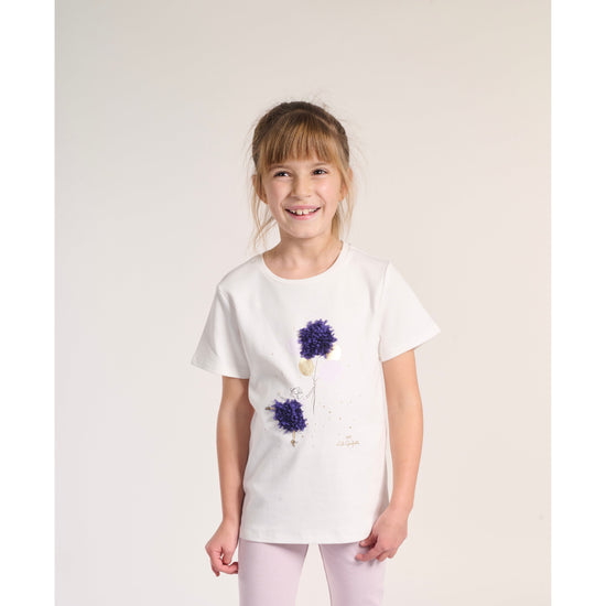 Lily Gaufrette T Shirt with ballerina motif 