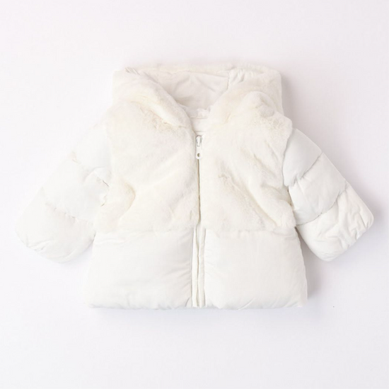 Baby white Padded Faux Fur Coat - Adora Childrenswear