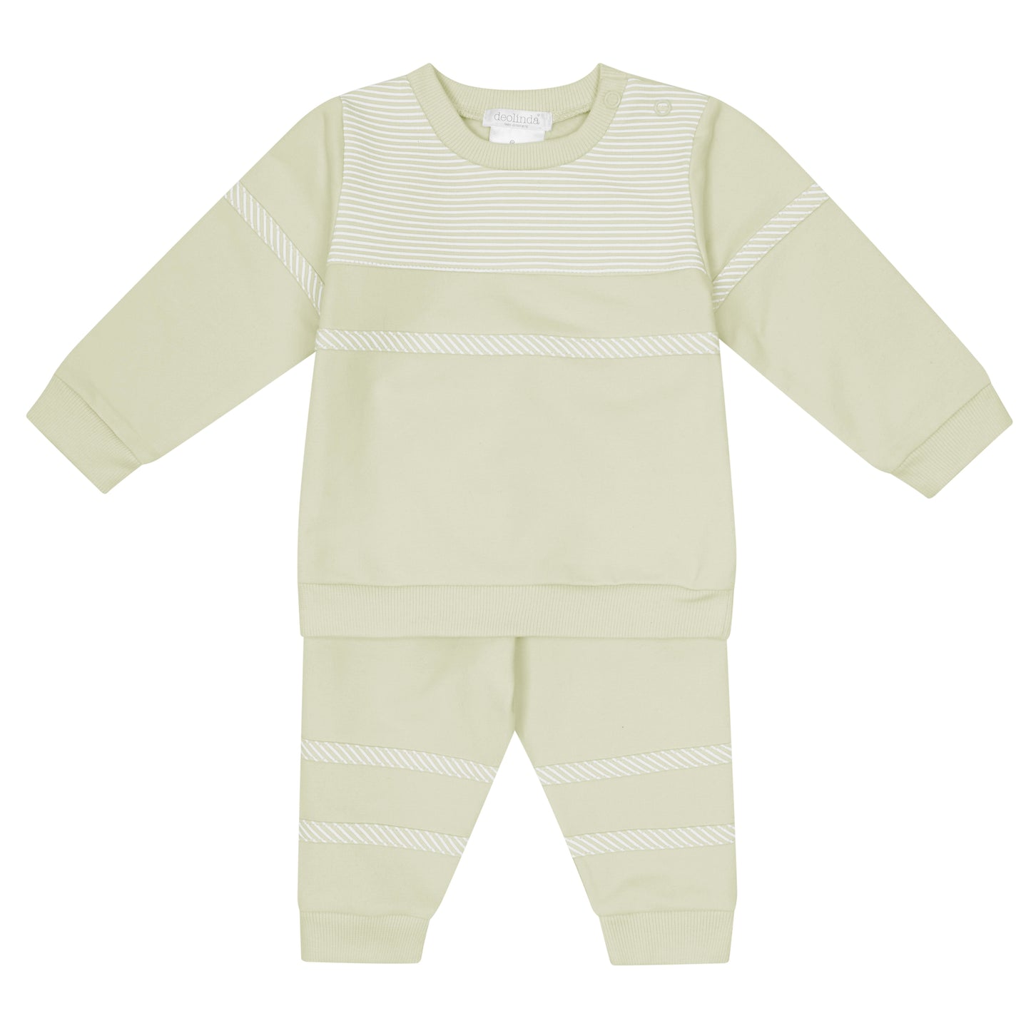 Deolinda AW25 boys beige and cream striped tracksuit 