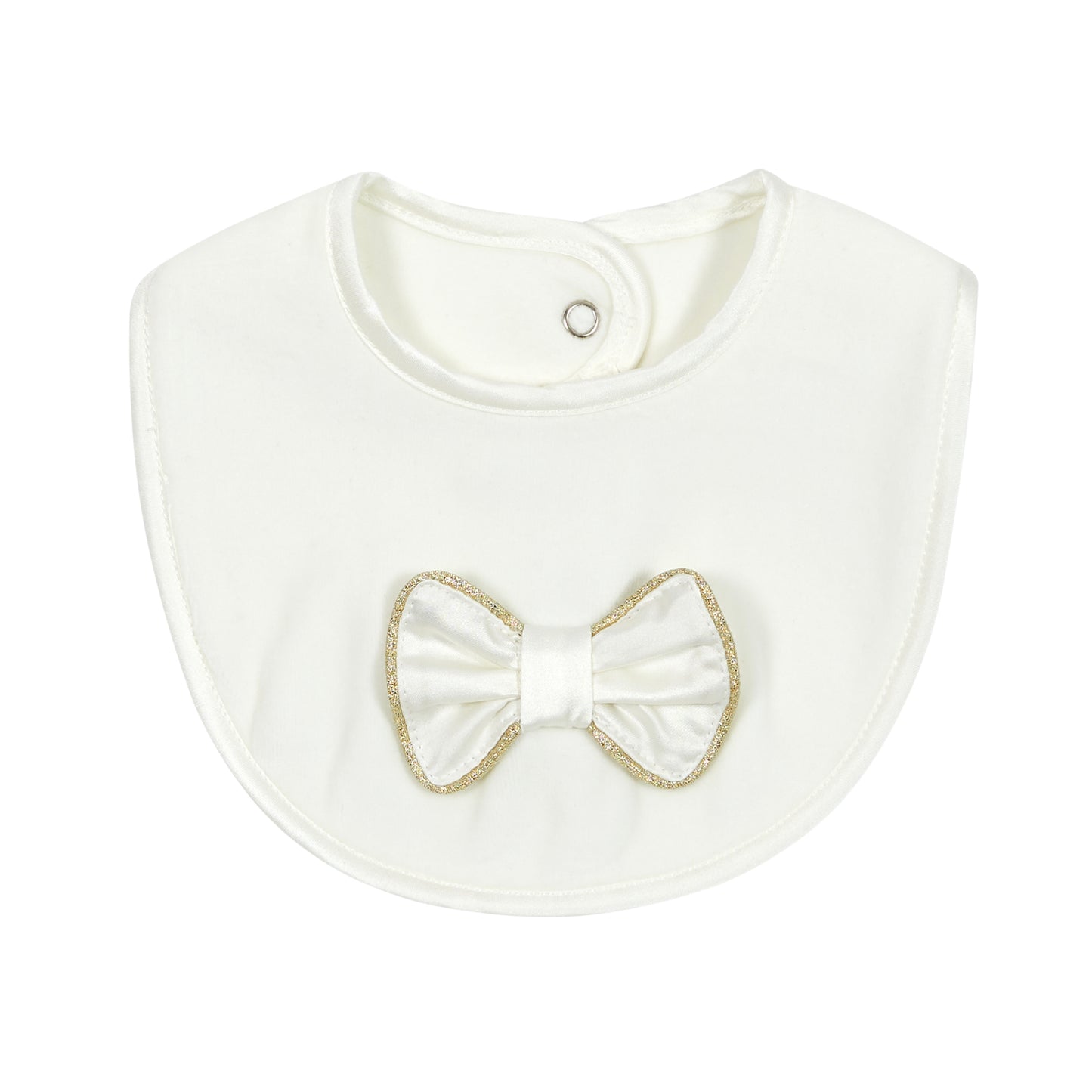 Baby girls cream and gold baby bib by Deolinda - Adora Childrenswear 