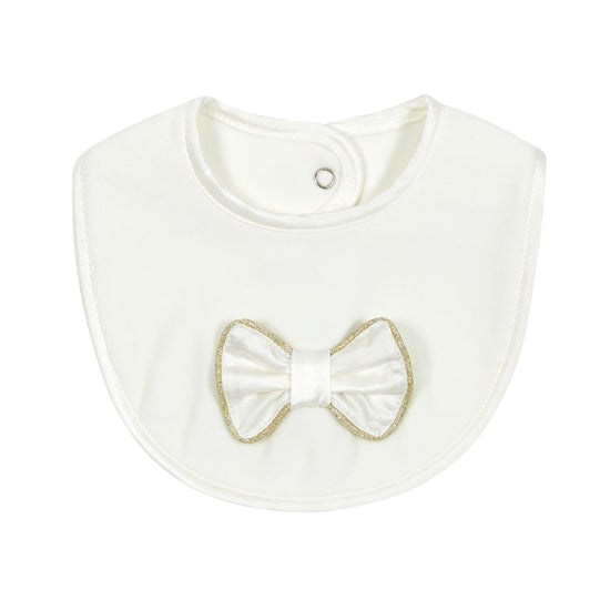 Baby girls cream and gold baby bib by Deolinda - Adora Childrenswear 