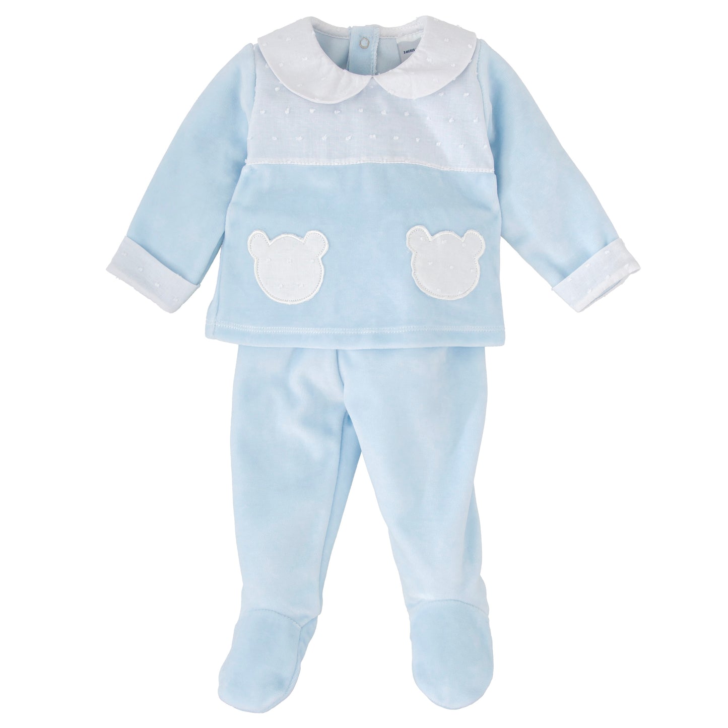 Babidu baby boys two price velour baby set 