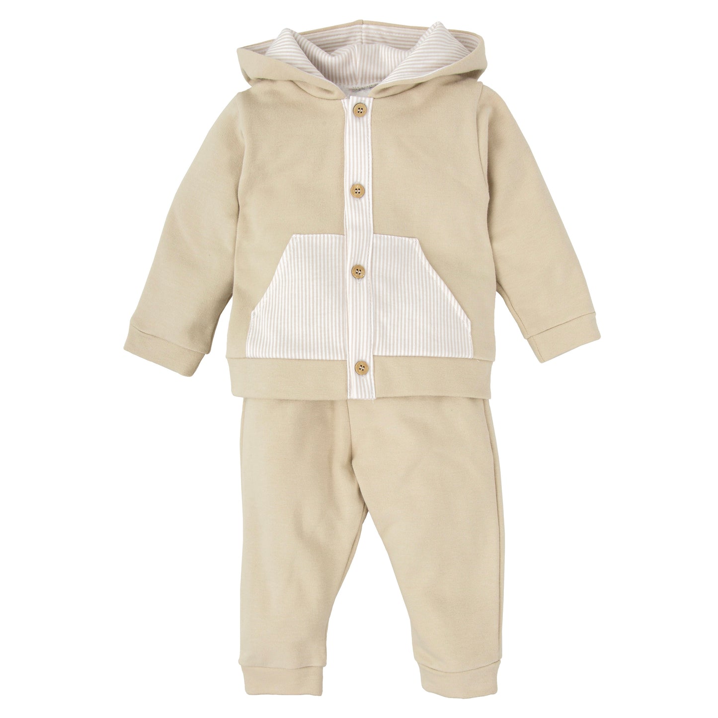 Babidu boys sand beige cotton tracksuit 