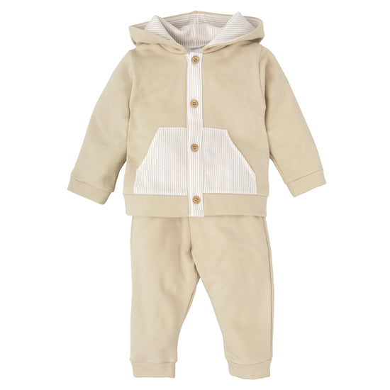 Babidu boys sand beige cotton tracksuit 