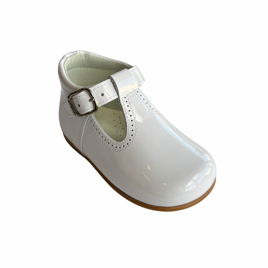 Andanines boys white leather traditional shoes - Adora Childrenswear