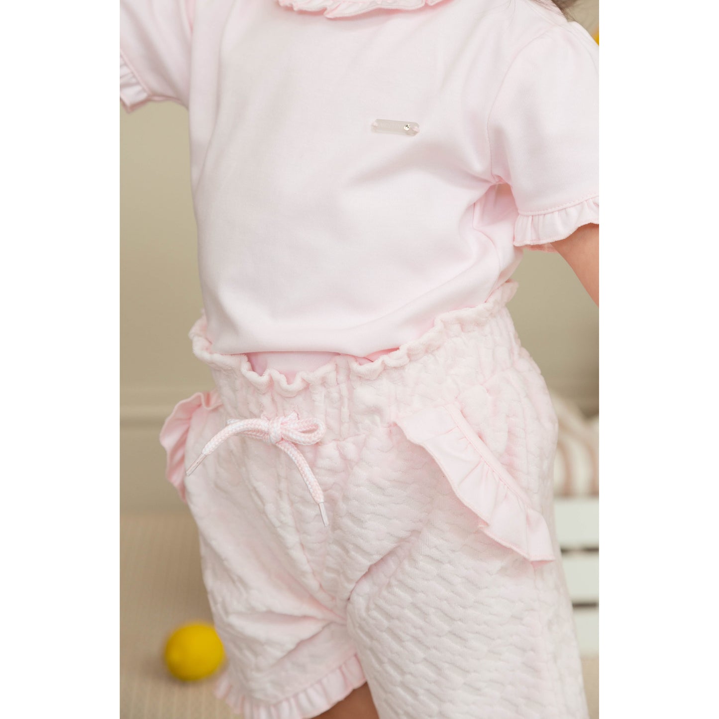 Mintini baby pink French Terry shorts 