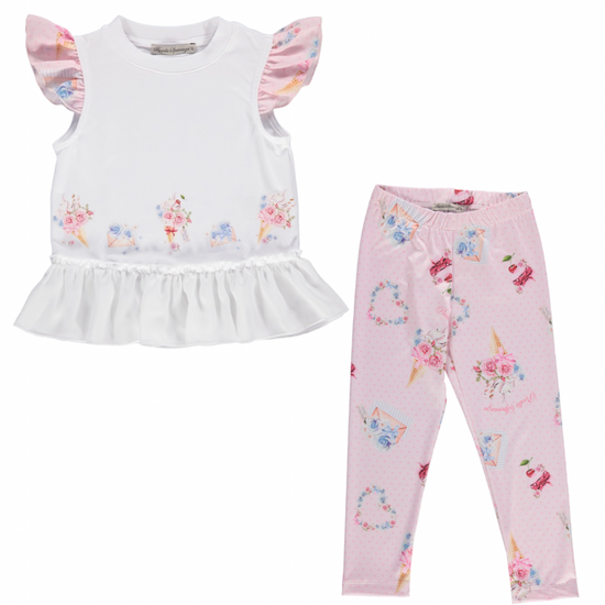 Piccola Speranza girls pink legging set - Adora Childrenswear