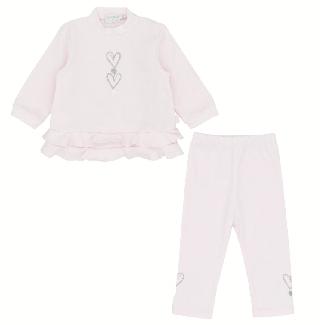 Pastels & co girls pink sporty leggings set 