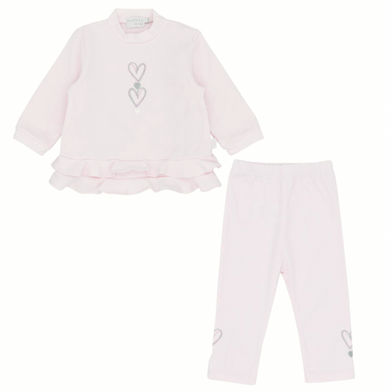 Pastels & co girls pink sporty leggings set 