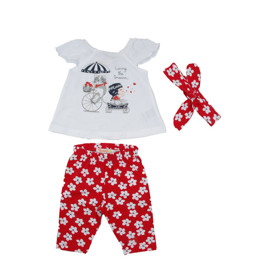 Girls red summer leggings and t shirt by Babybol - Adora Childrenswear