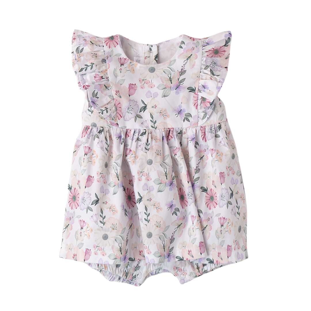 Baby girls pink flower romper by Minibanda - Adora Childrenswear