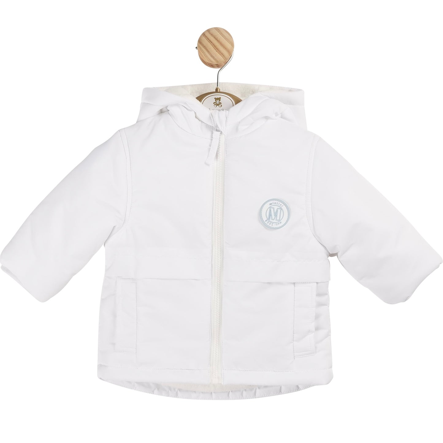 Mintini boys white padded Winter coat - Adora Childrenswear