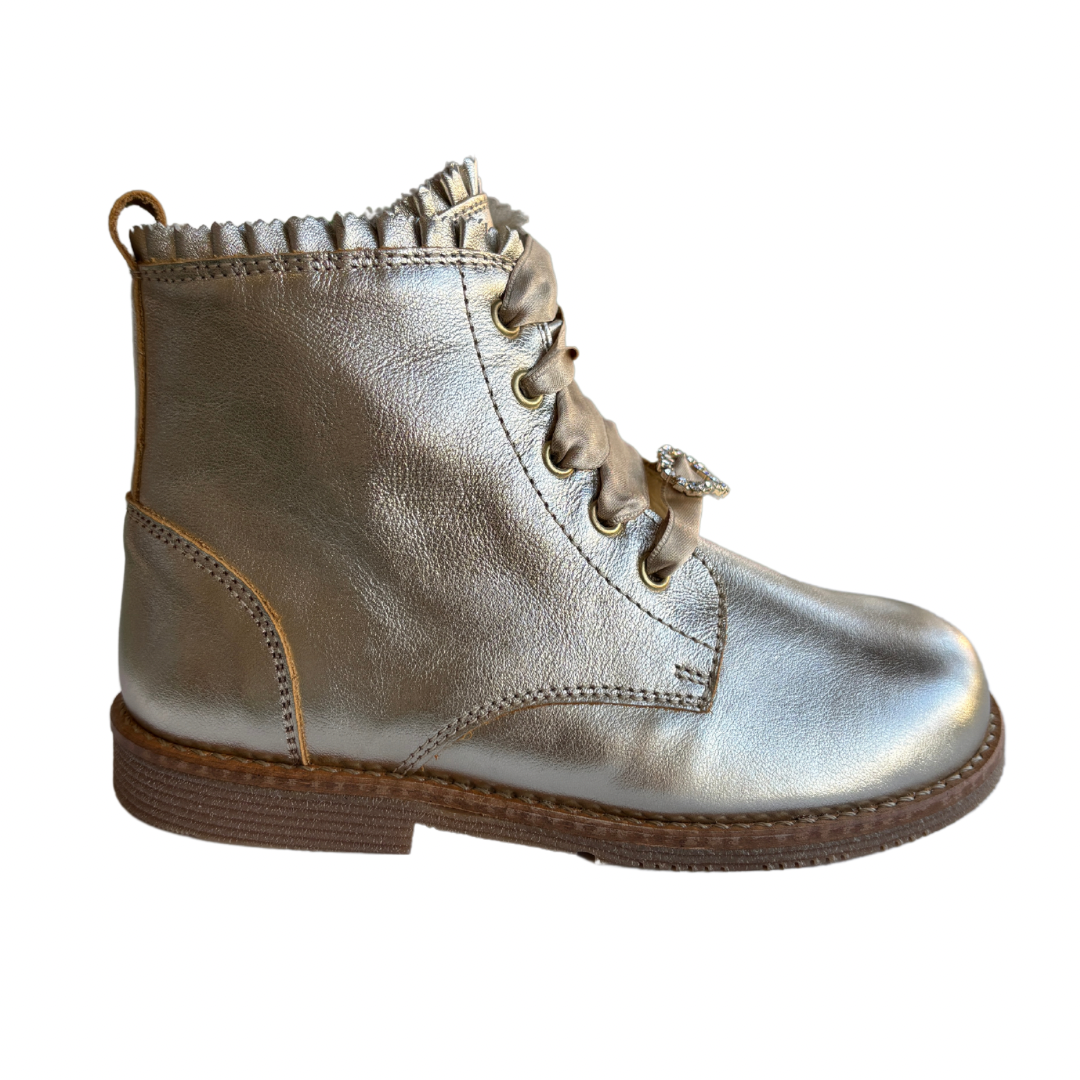 Andanines Gold Ankle Boots Girls Designer Shoes – Adora