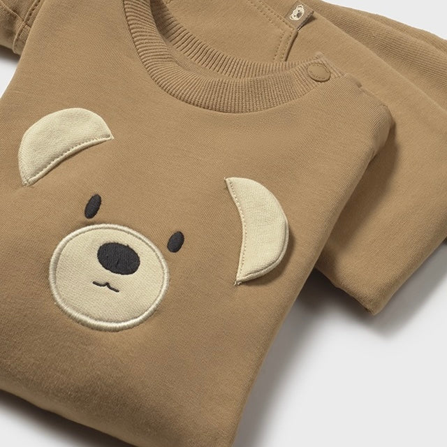 Mayoral boys beige teddy bear pants set 