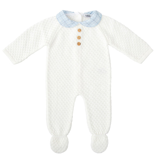 Babidu ivory knitted all in one with matching hat 