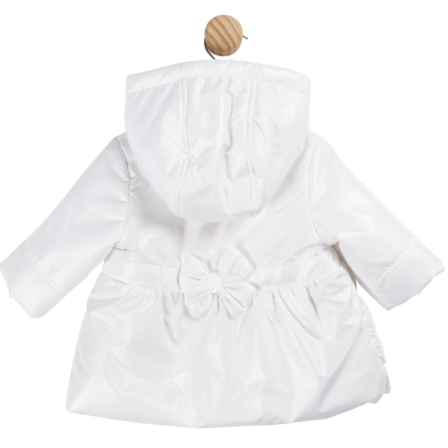 Mintini girls white Winter coat with ruffles - Adora Childrenswear