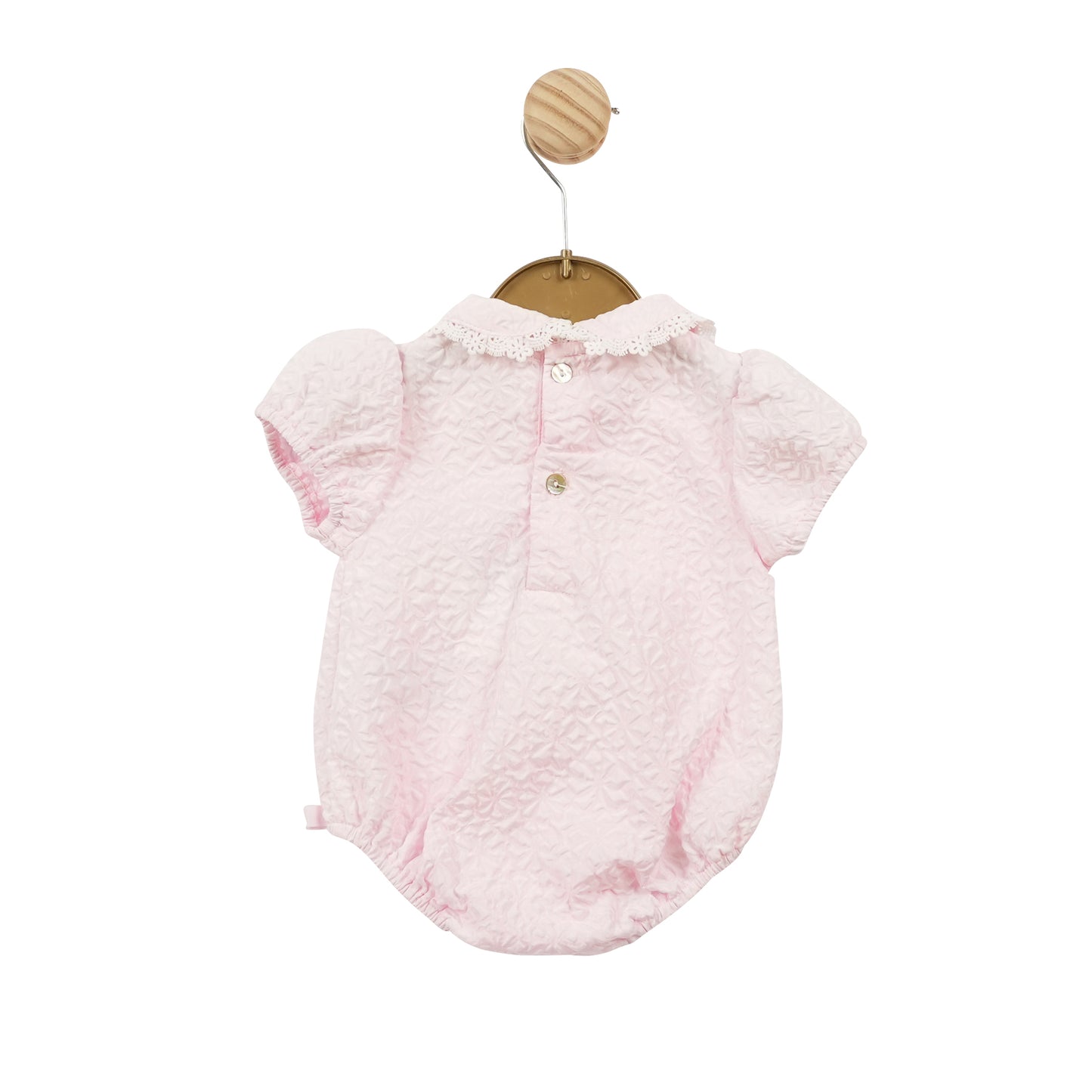 Mintini SS25 pink summer romper for baby girls 