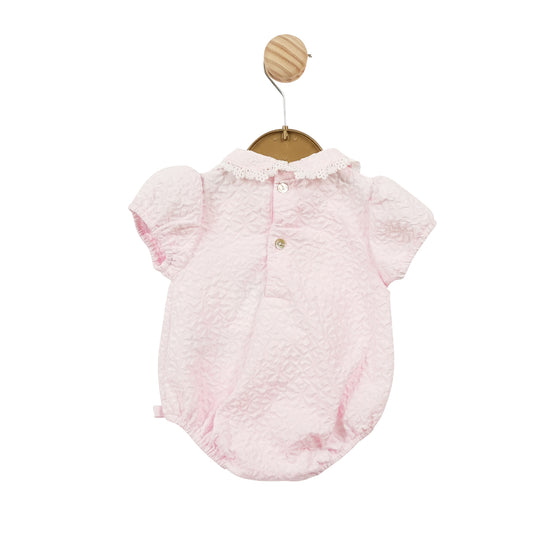 Load image into Gallery viewer, Mintini SS25 pink summer romper for baby girls 
