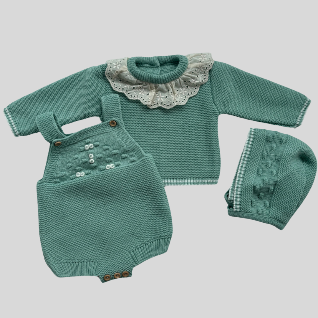 Baby girls green knitted Spanish outfit - Adora Childrenswear