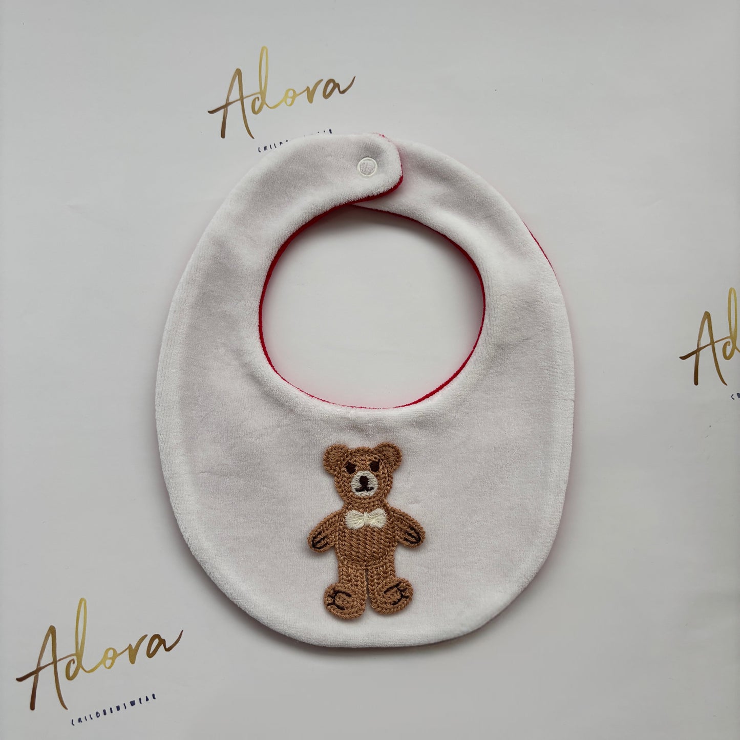 Deolinda Christmas teddy bear bib 