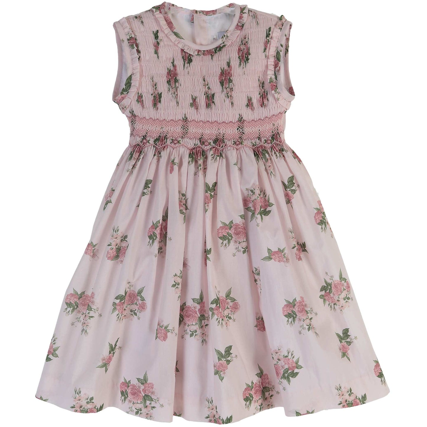 Load image into Gallery viewer, Pink Peony Floral Smocked Dress 338 - Lala Kids 
