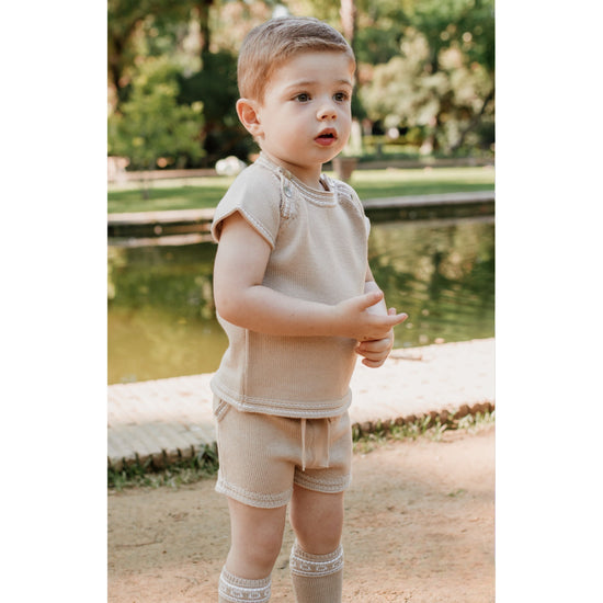 Load image into Gallery viewer, Boys Rahigo knitted top and shorts set - Adora  
