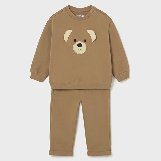 Mayoral boys beige teddy bear pants set 