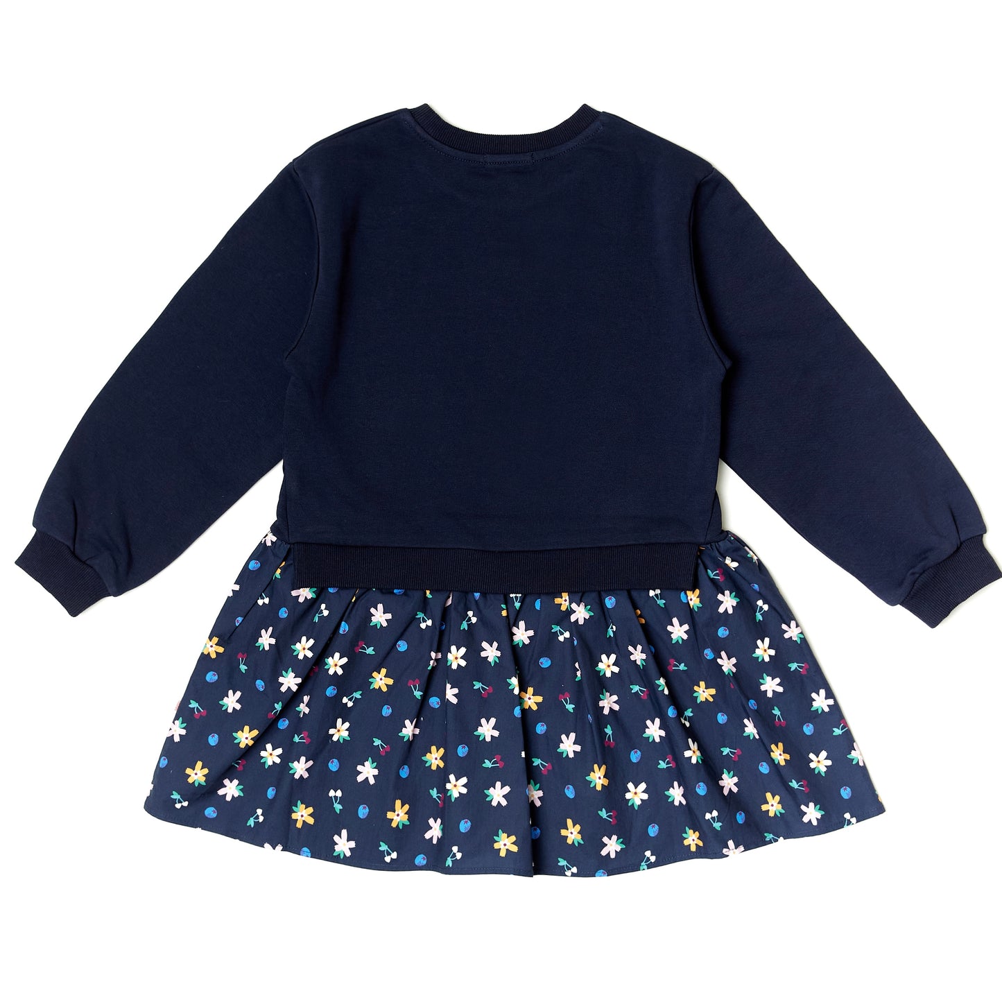 Catimini girls navy dress with multi coloured flowers 