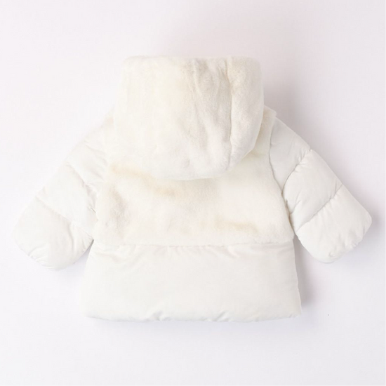 Baby white Padded Faux Fur Coat - Adora Childrenswear