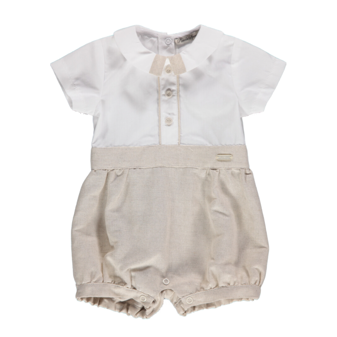 Piccola Speranza boys beige linen short all - Adora Childrenswear 