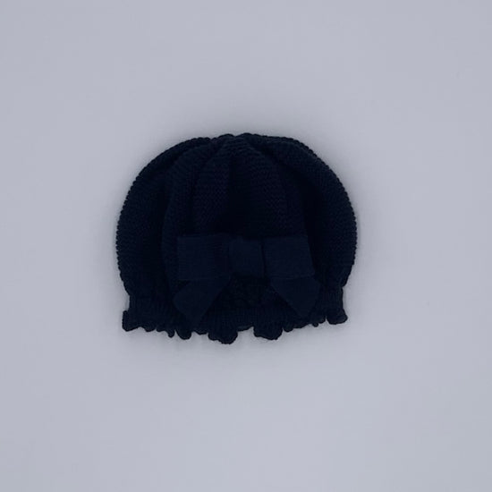 Navy knitted beret for girls by Spanish brand Rahigo - Adora 