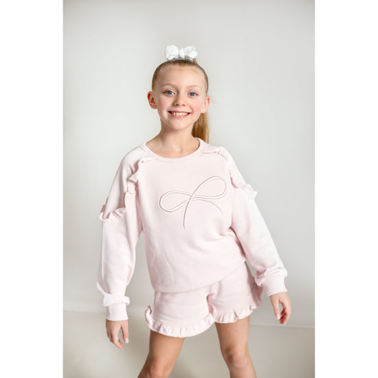 Lily Gaufrette pink ruffle cotton shorts 