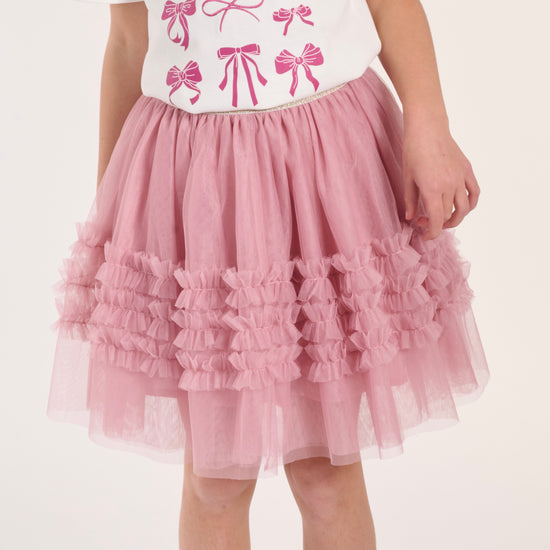 Lili Gaufrette dusky pink tulle skirt 