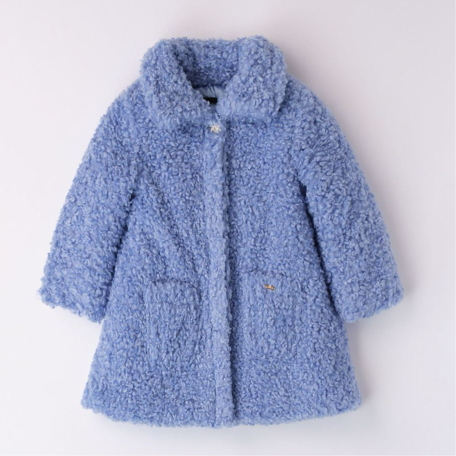 Kids Powder Blue Teddy Coat - Adora Childrenswear