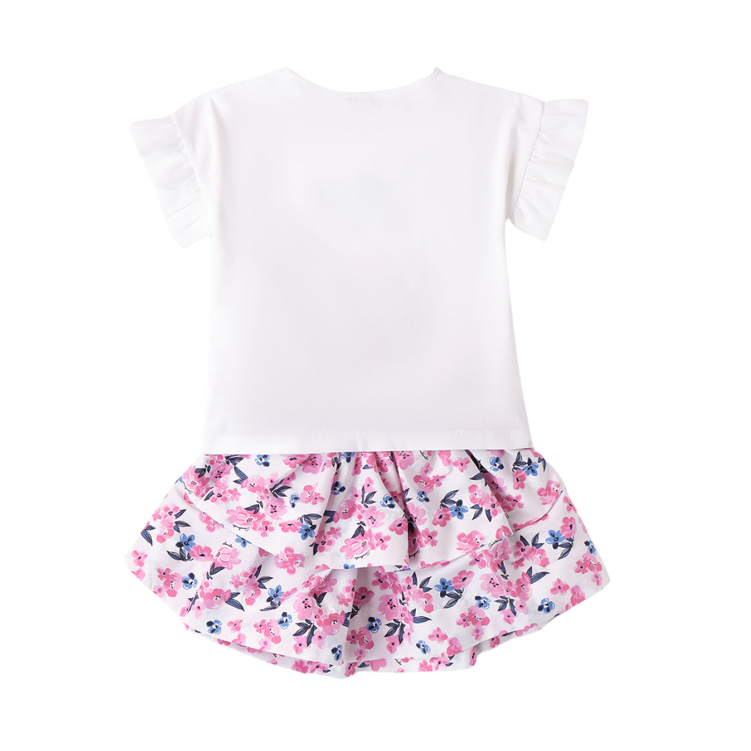 Girls pink skirt and t shirt set - Adora Childrenswear 