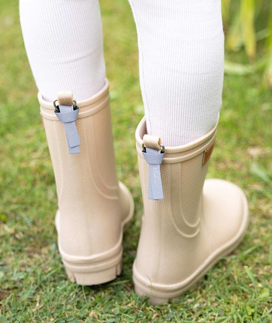Melia kids beige glitter wellies 