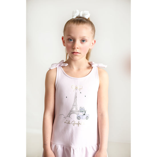 Load image into Gallery viewer, Lily Gaufrette lavender Eiffel Tower dress 
