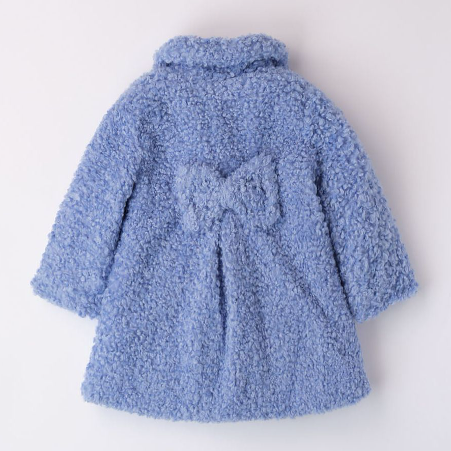 Kids Powder Blue Teddy Coat - Adora Childrenswear