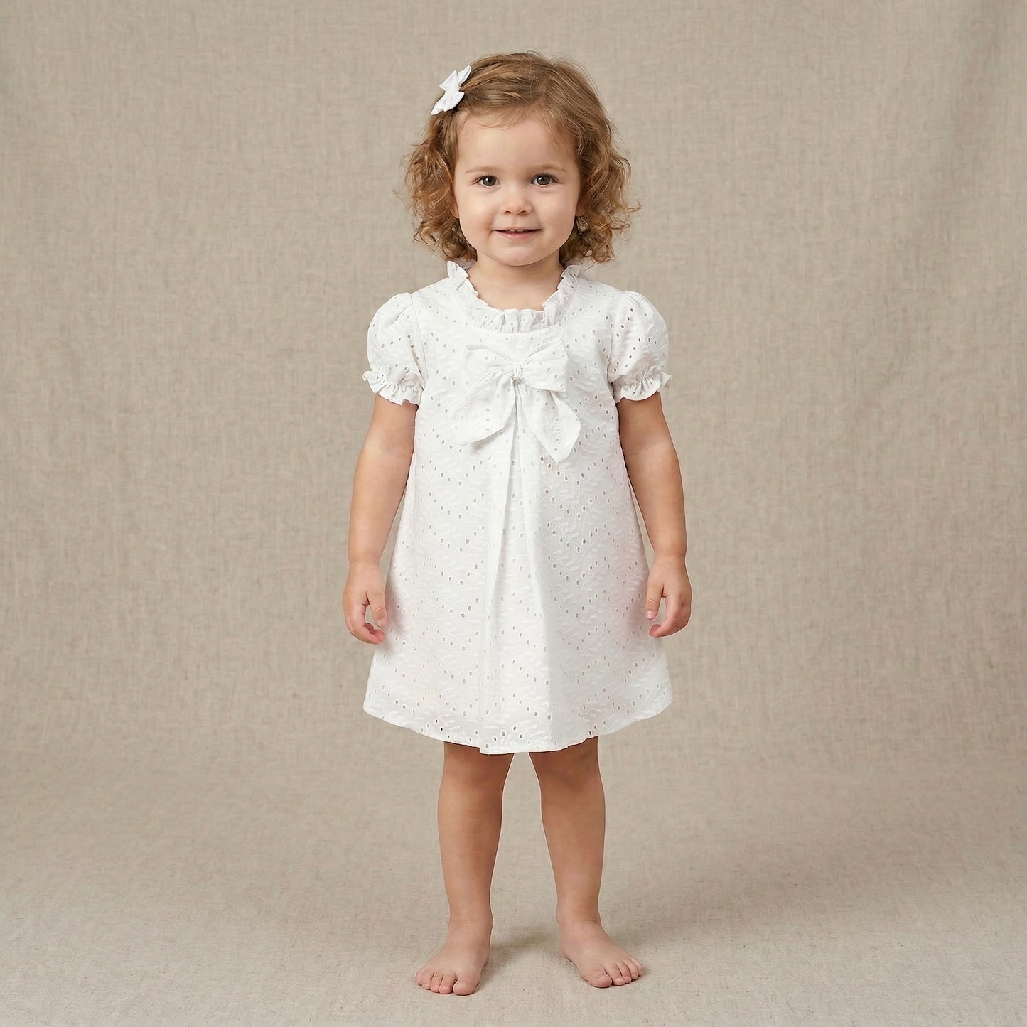 White Broderie anglaise cotton dress 