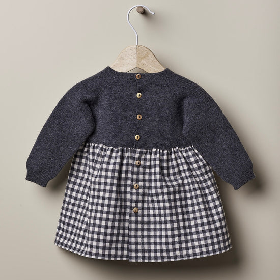 Wedoble baby girls grey gingham dress - Adora Childrenswear