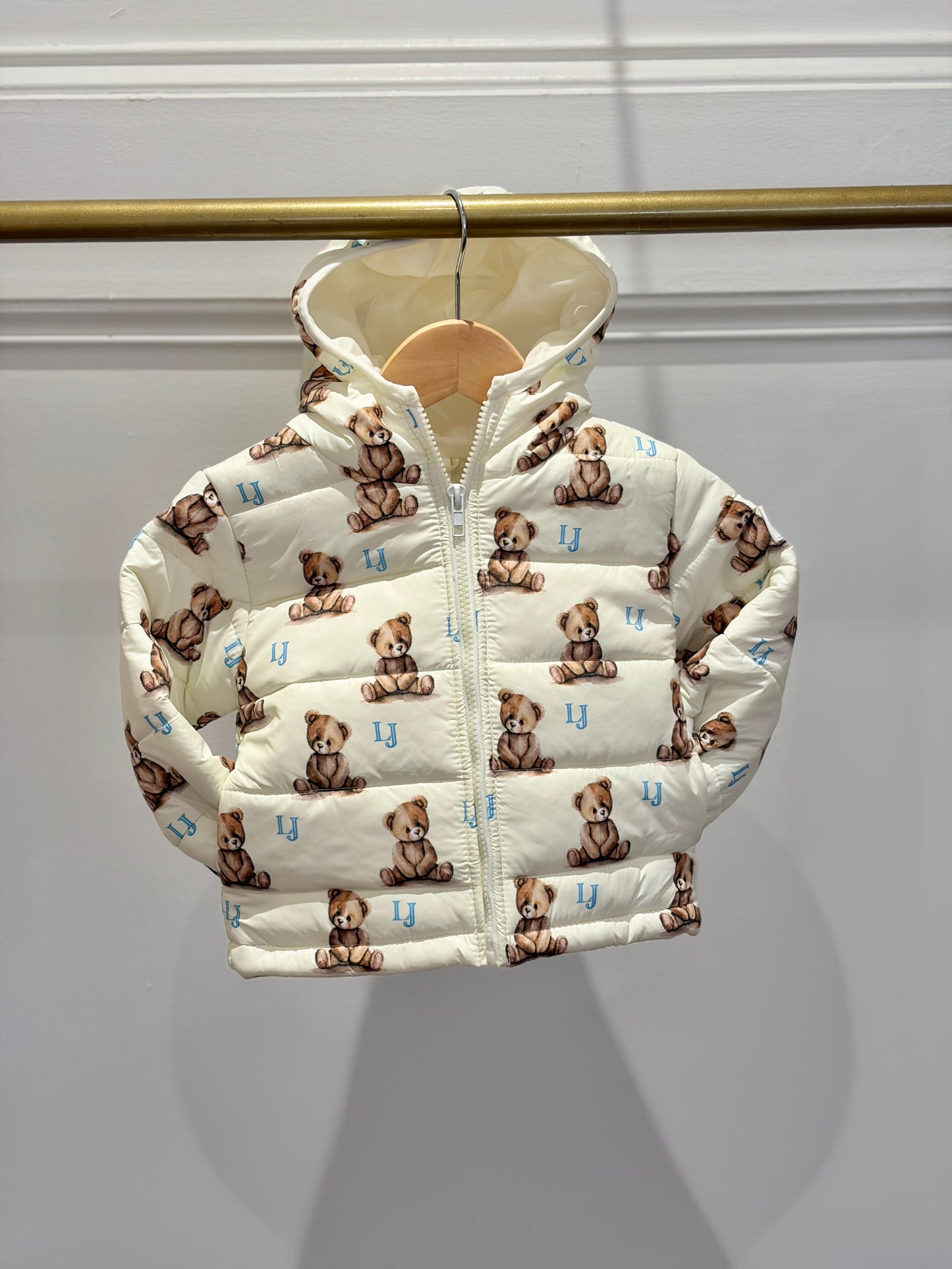Cream Arlo bear teddy padded coat 