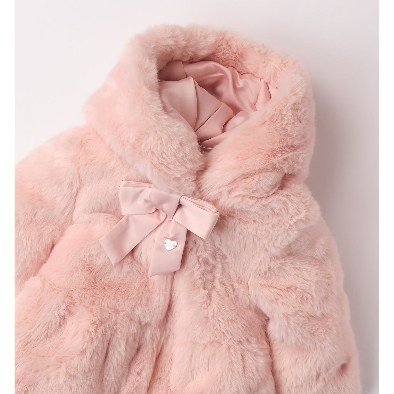 Dusky Pink Fur Coat With Hood Baby Coats Minibanda Adora Childrenswear