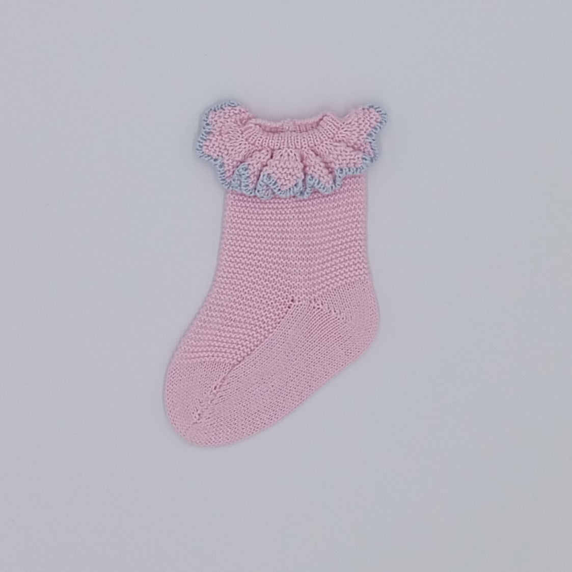 Rahigo SS26 baby pink and blue frilly ankle socks 