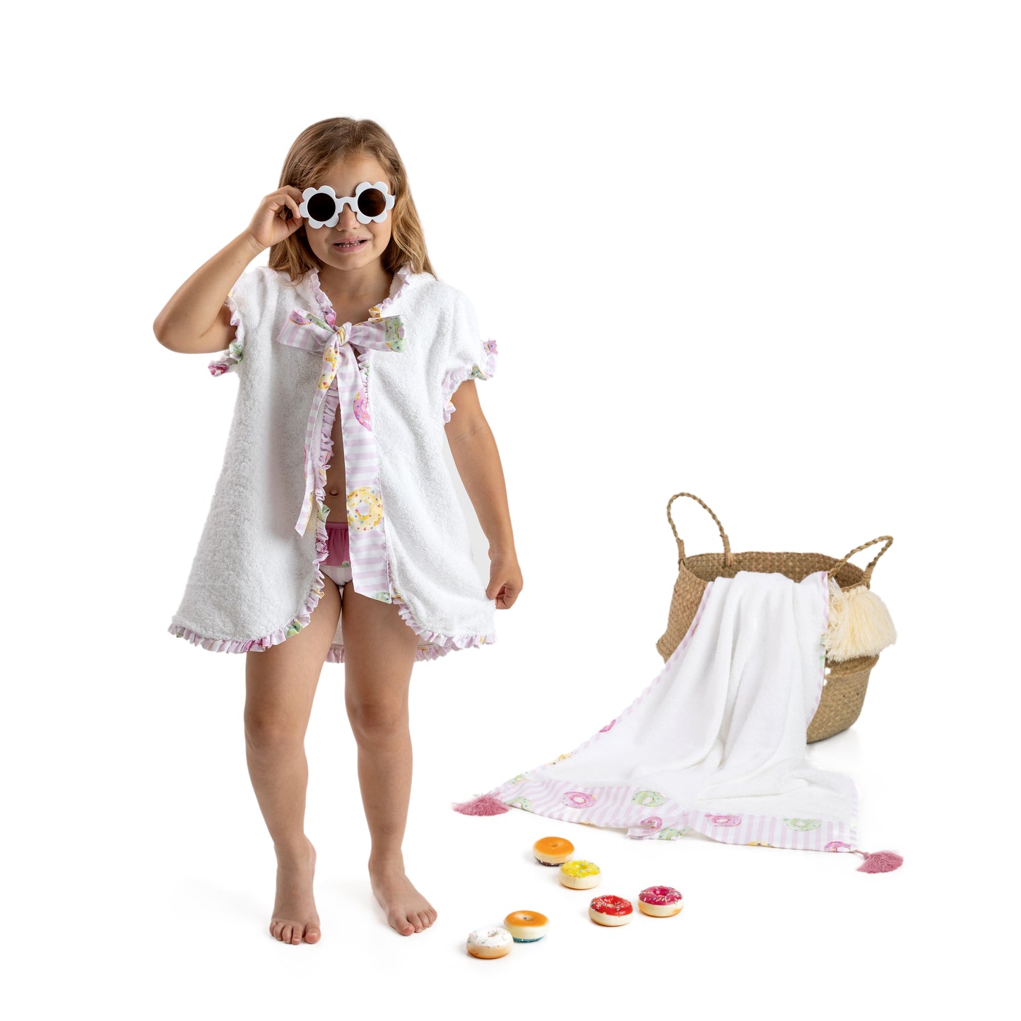 Load image into Gallery viewer, Meia Pata girls beach towel cover up - Adora
