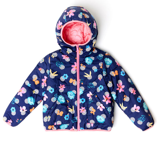 Catimini girls reversible multi coloured coat 