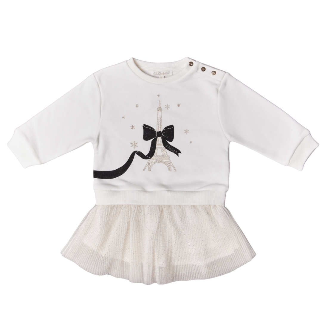 Lili Gaufrette Ivory and gold dress