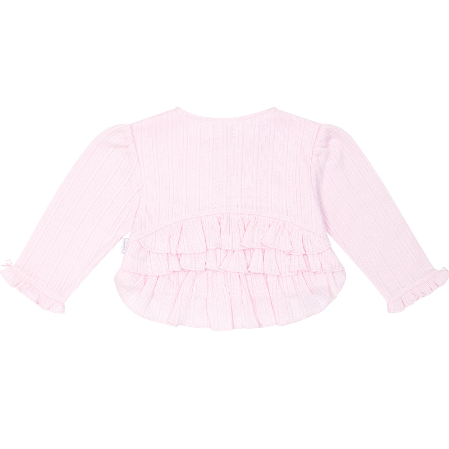 Light pink textured top on a white background