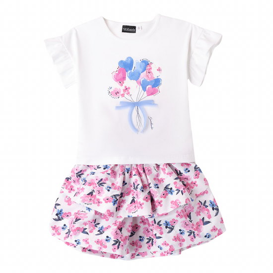 Girls pink skirt set from Sarabanda - Adora Childrenswear 