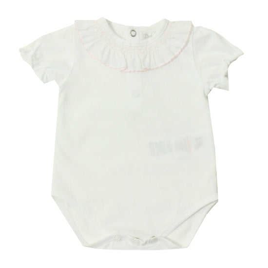 Baby girls white bodysuit with pretty collar - Adora Childrenswear 